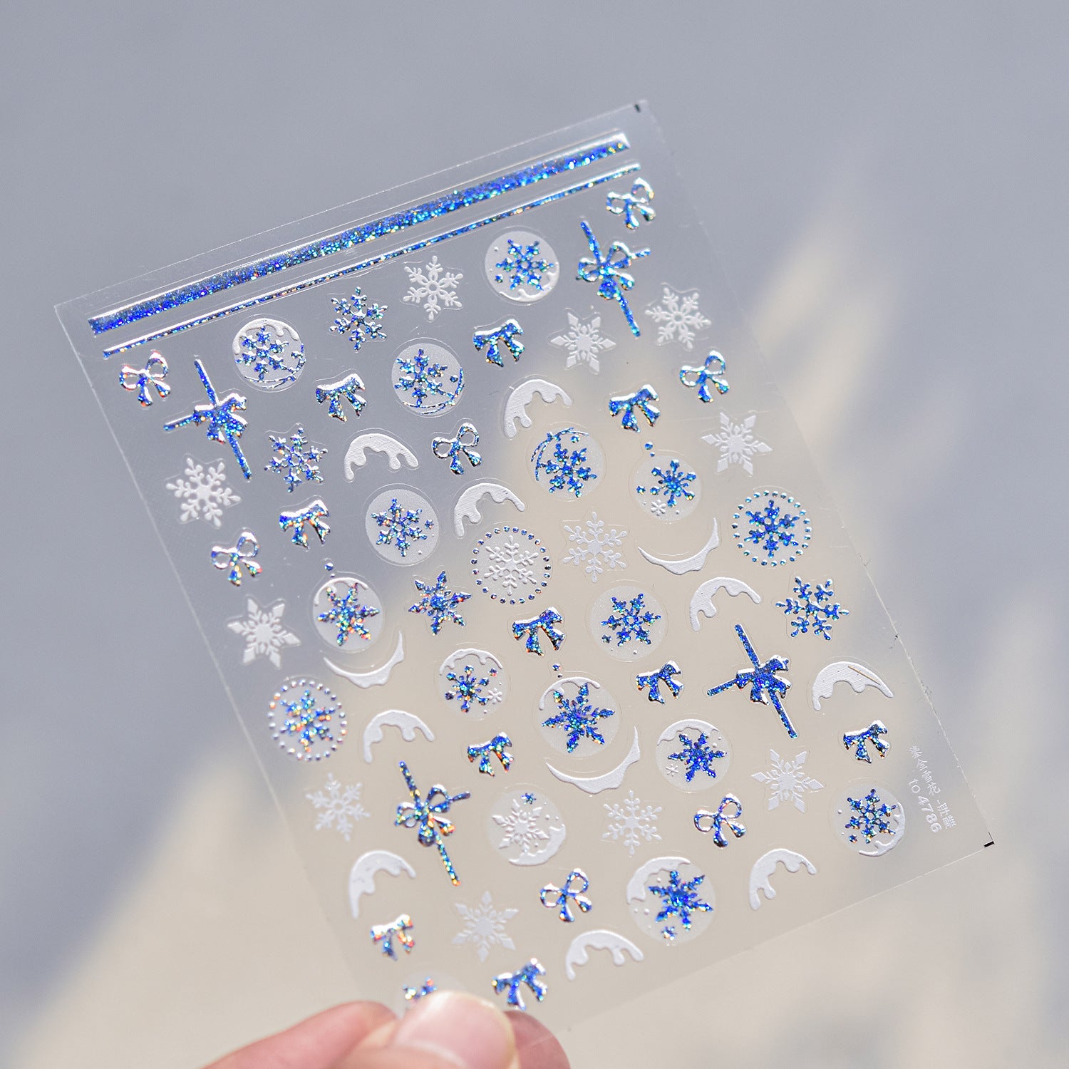 Winter Snowflake Nail Art Stickers Adhesive Embossed Sticker Decals to4786