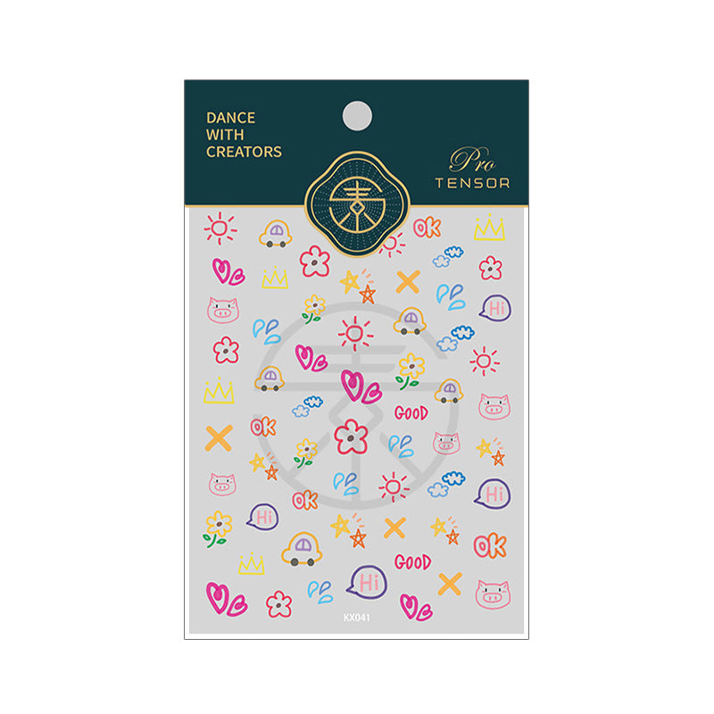 Tensor Nail Sticker Embossed Cute Heart - Nail MAD