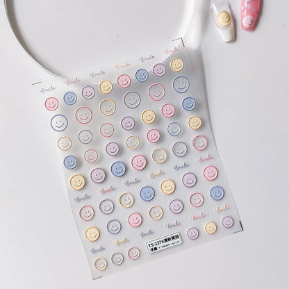 Tensor Nail Art Stickers Smile Embossed Sticker Decals - Nail MAD