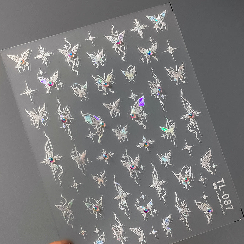 Tensor Nail Art Stickers Butterfly With Rhinestones Sticker Decals TL087 - Nail MAD