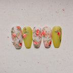 Fruit Nail Art Stickers Adhesive Peach Leaf Sticker Decals to3881
