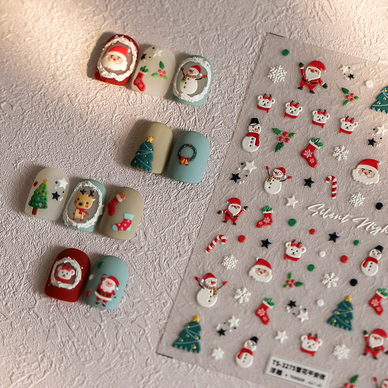 Tensor Nail Stickers Embossed Christmas Design TS3268 - Nail MAD