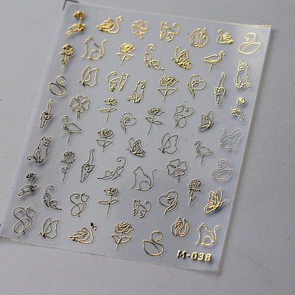 Tensor Nail Art Stickers Metal Colors Lines Sticker Decals - Nail MAD