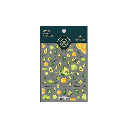 Tensor Nail Art Stickers Avocado Lemon Sticker Decals - Nail MAD