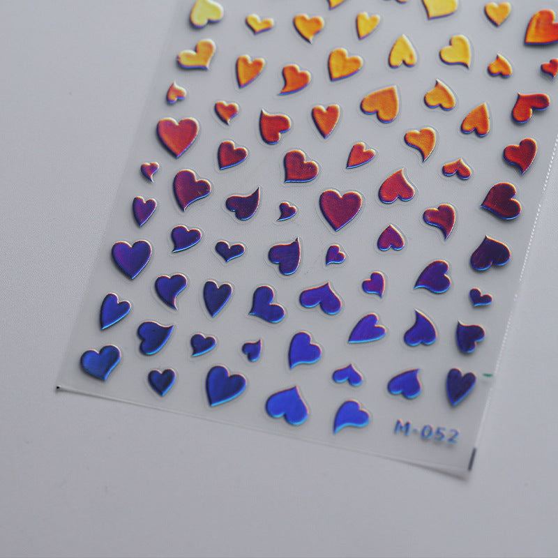 Tensor Nail Art Stickers Metal Effect Star Heart Shape Sticker Decals - Nail MAD