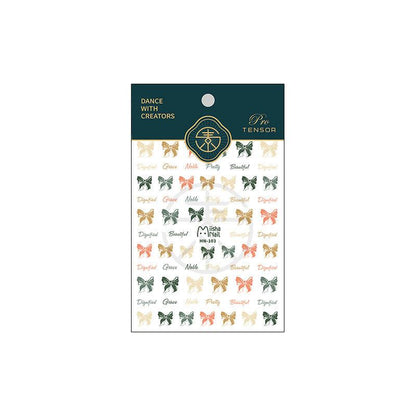 Tensor Nail Art Stickers Embossed Bowknot Sticker Decals - Nail MAD
