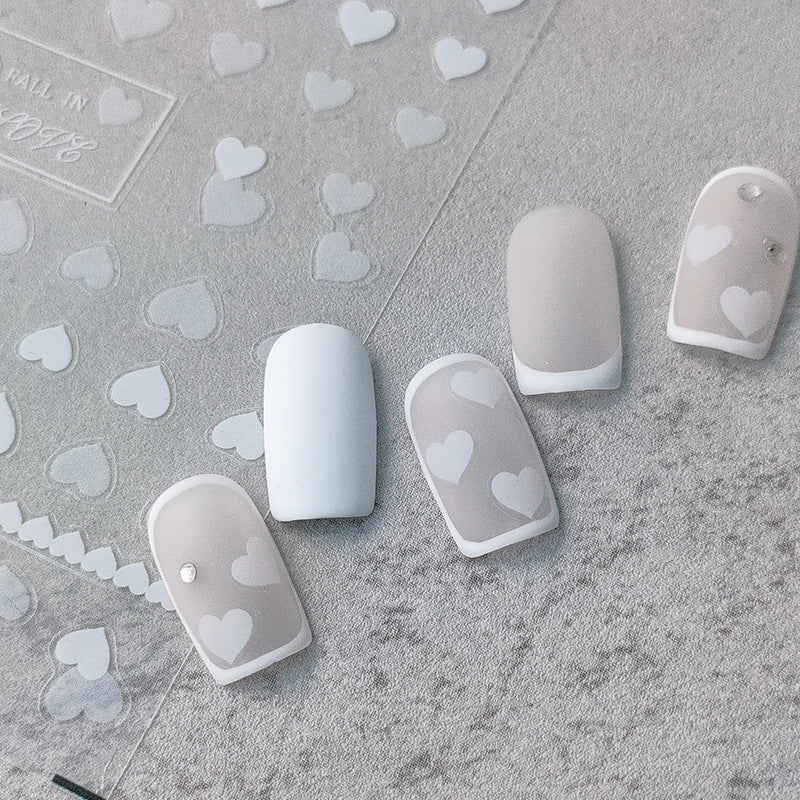 Tensor Nail Art Stickers Embossed Gradient Love Heart Sticker Decals - Nail MAD