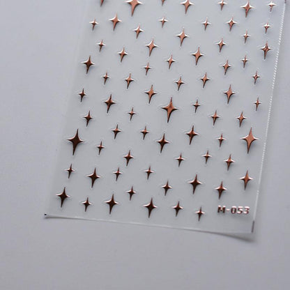 Tensor Nail Art Stickers Metal Effect Star Heart Shape Sticker Decals - Nail MAD