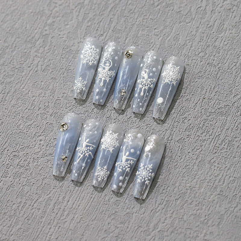 Tensor Nail Stickers Embossed Winter Snowflake MN348 - Nail MAD