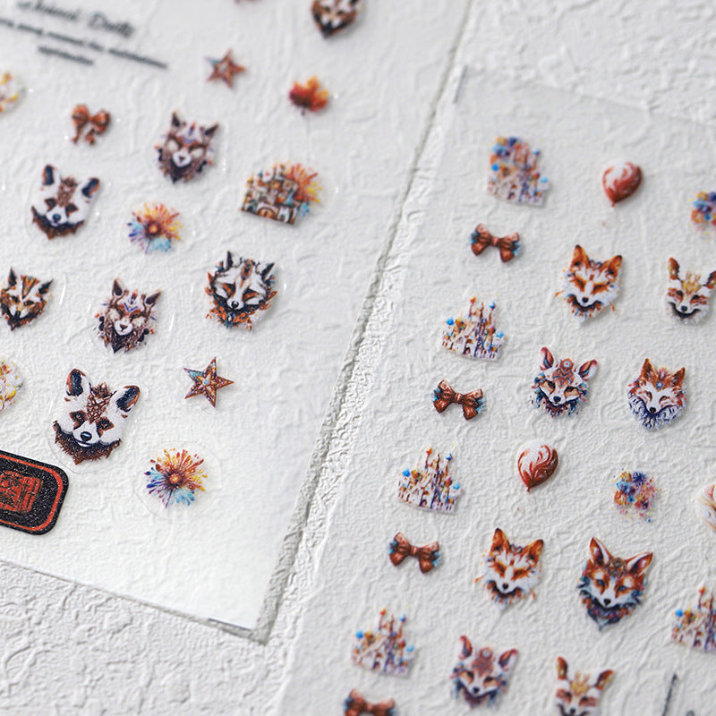 NailMAD Nail Art Stickers Adhesive Slider Embossed Wolf Sticker Decals CP043 - Nail MAD