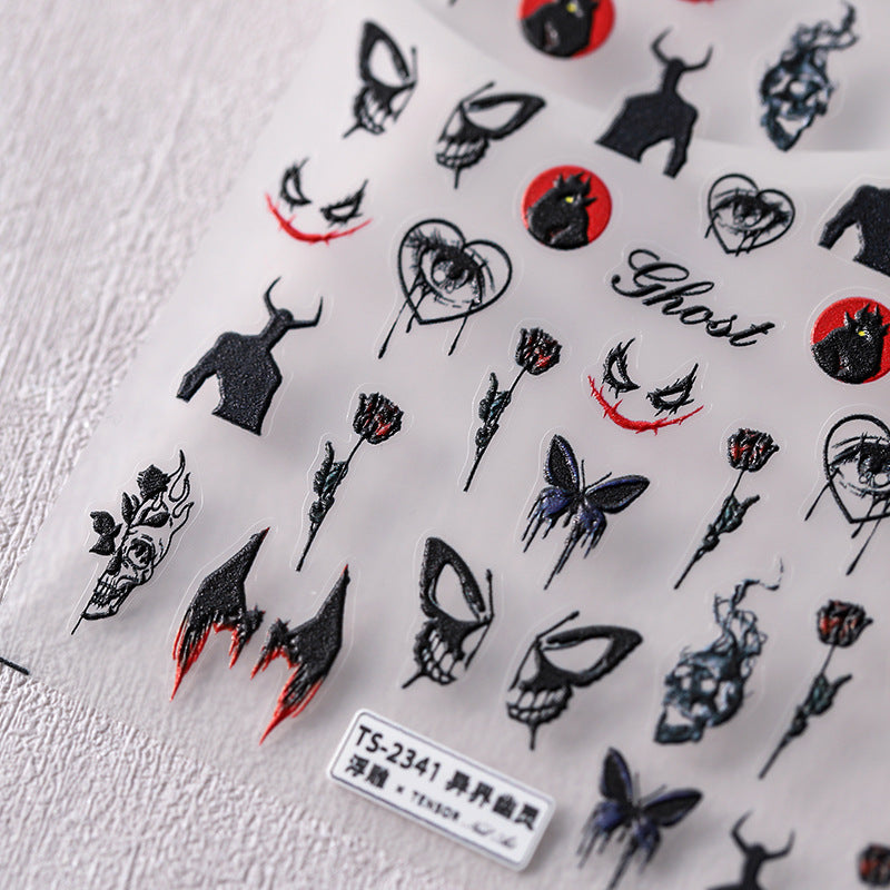 Tensor Nail Art Stickers Embossed Ghost Sticker Decals TS-2340 - Nail MAD