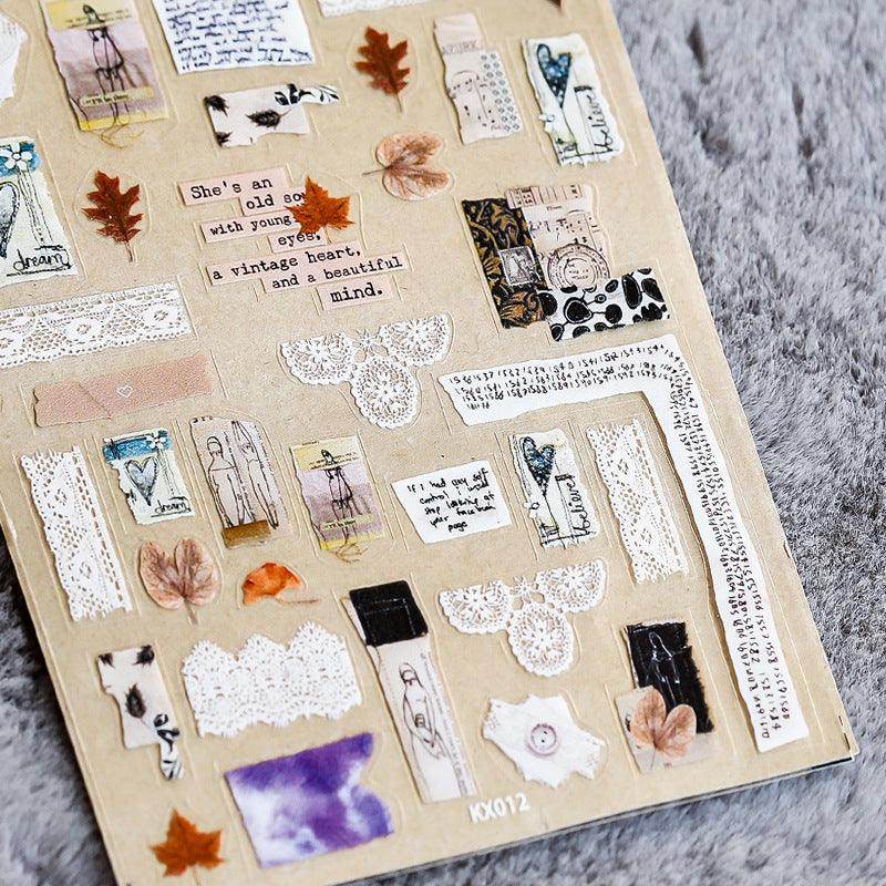 Abstract Women Nail Art Stickers Adhesive Slider Vintage Lady Sticker Decals - Nail MAD