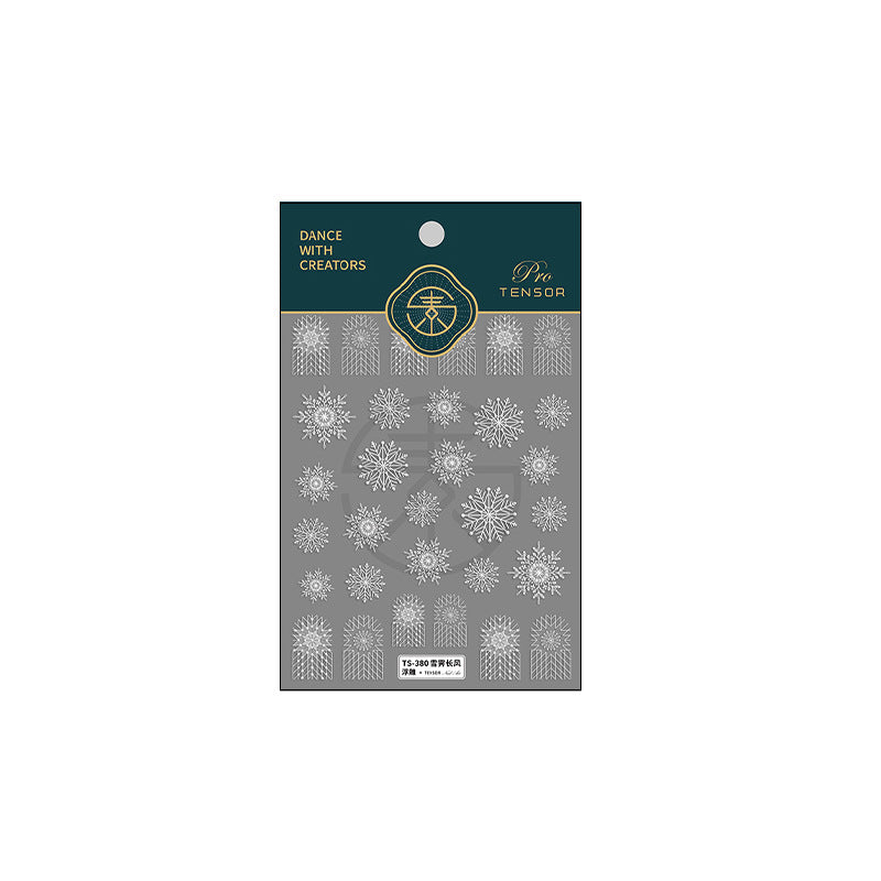 Tensor Nail Art Stickers Snowflake Embossed Sticker Decals - Nail MAD