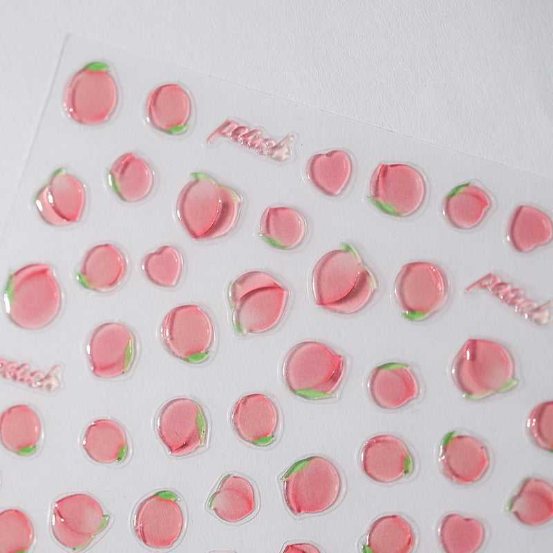 Tensor Nail Art Stickers Peach Embossed Sticker Decals M106 - Nail MAD