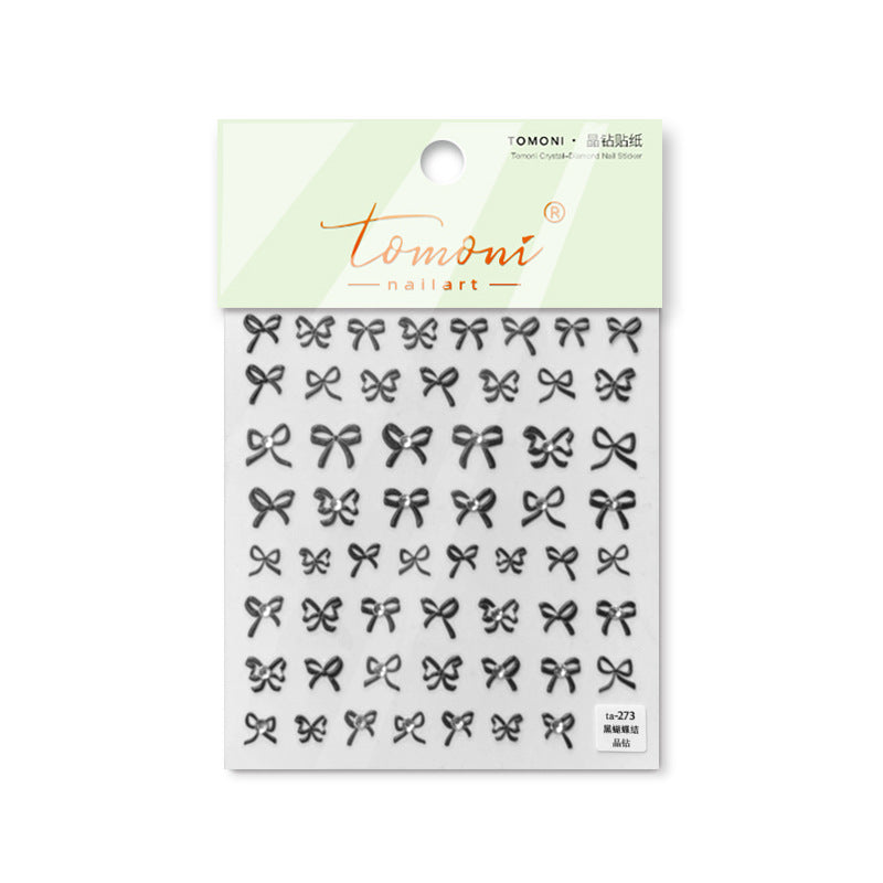 Nail Art Stickers Colorful Bows Adhesive Embossed Sticker Decals TA272