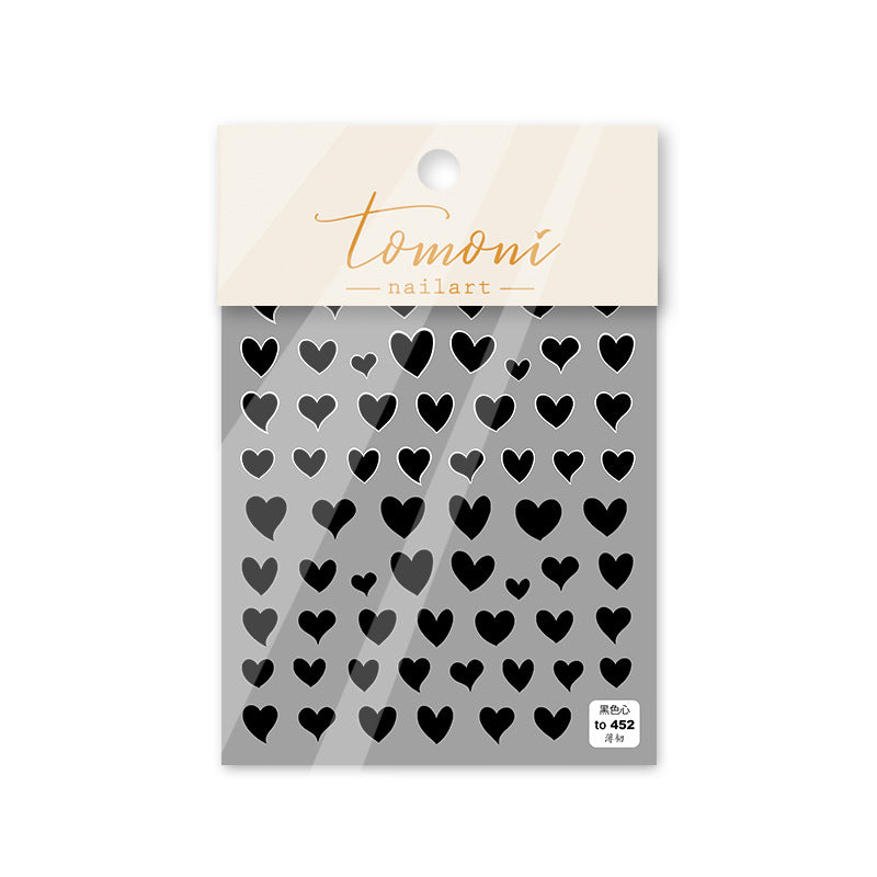 Black Heart Nail Art Stickers Adhesive Sticker Decals to452