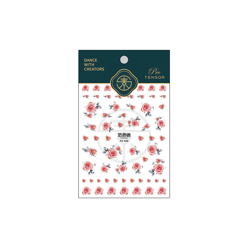 Tensor Nail Art Stickers Rose Flowers Sticker Decals - Nail MAD