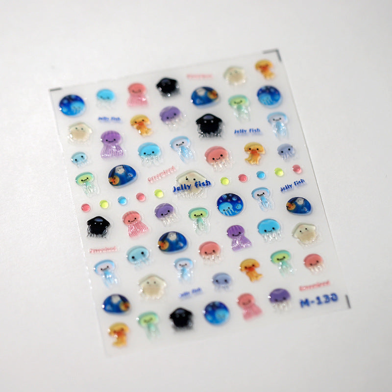 Tensor Nail Stickers Cute Jellyfish M130 - Nail MAD