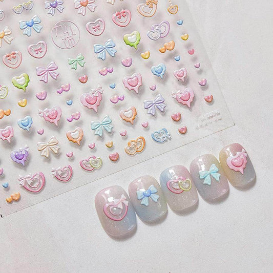 Candy Bowtie Nail Art Stickers Adhesive Embossed Love Bow Sticker Decals to3976 - Nail MAD