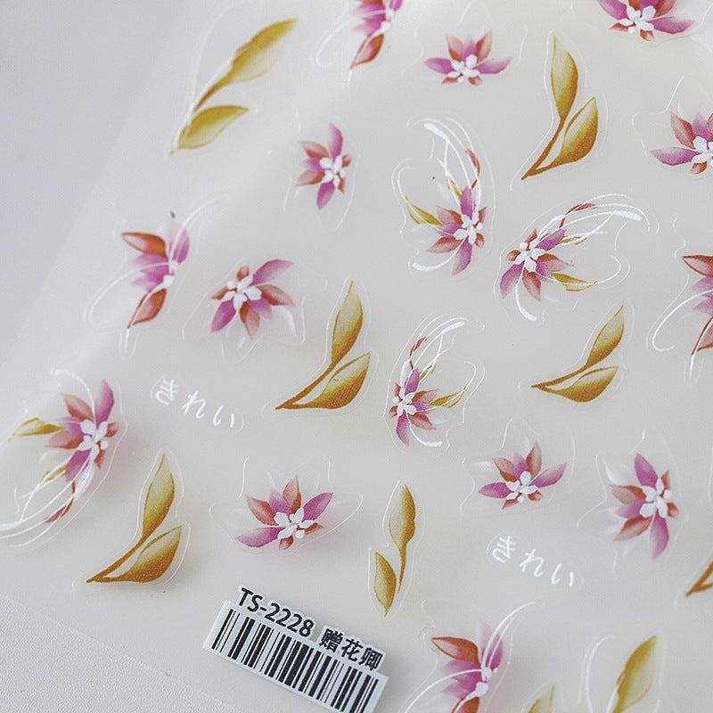 Tensor Nail Art Stickers Embossed Flower Sticker Decals TS2228 - Nail MAD