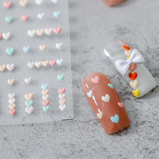 Tensor Nail Art Stickers Love Hearts Embossed Sticker Decals - Nail MAD