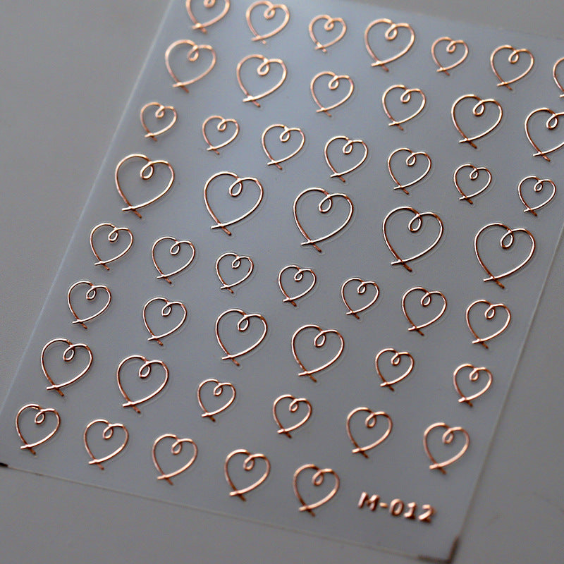 Tensor Nail Art Stickers Metal Colors Love Heart Sticker Decals - Nail MAD