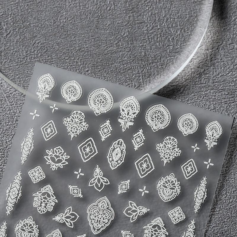 Tensor Nail Art Stickers White Totem Sticker Decals - Nail MAD