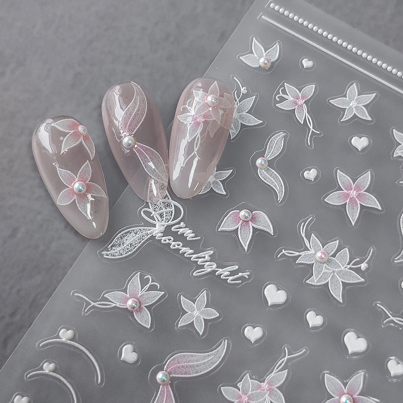 Tensor Nail Art Stickers Flowers Embossed Sticker Decals TL046 - Nail MAD