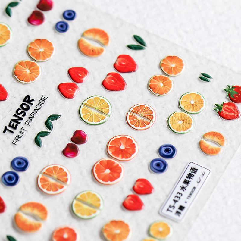 Tensor Nail Sticker Embossed Fruit Sticker Decals TS433 - Nail MAD
