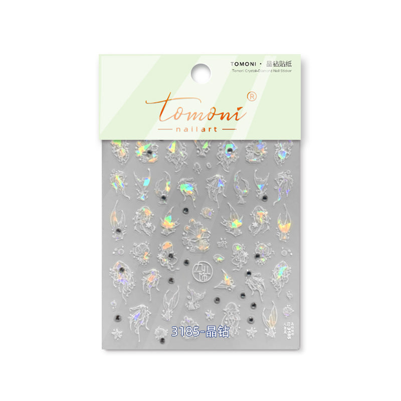 NailMAD Aurora Shell Light Nail Art Stickers Sea Life Adhesive Embossed Starfish Sticker Decals to3178