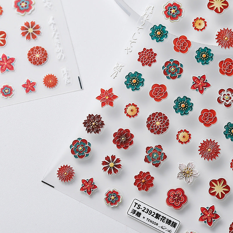Tensor Nail Art Stickers Blossom Flowers Sticker Decals - Nail MAD