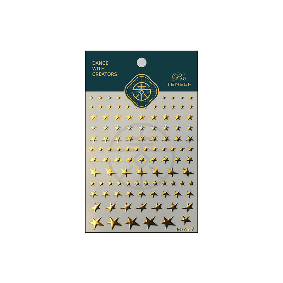 NailMAD Metal Star Nail Art Stickers Adhesive Gold Star Sticker Decals M417