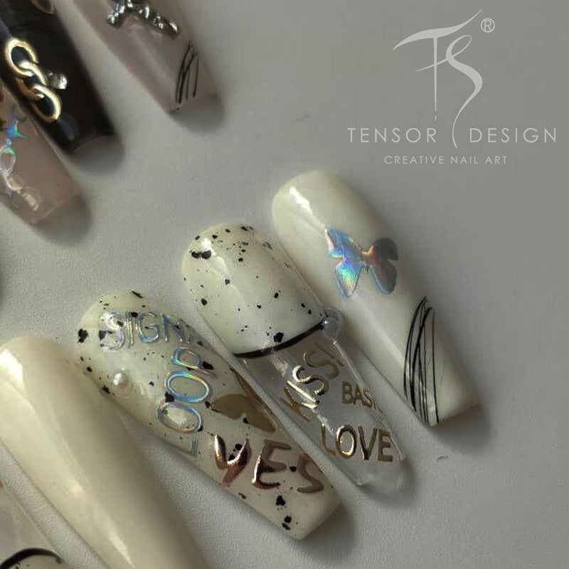 Tensor Nail Art Stickers Embossed Metal Chain Sticker Decals M019 - Nail MAD