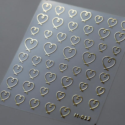 Tensor Nail Art Stickers Metal Colors Love Heart Sticker Decals - Nail MAD