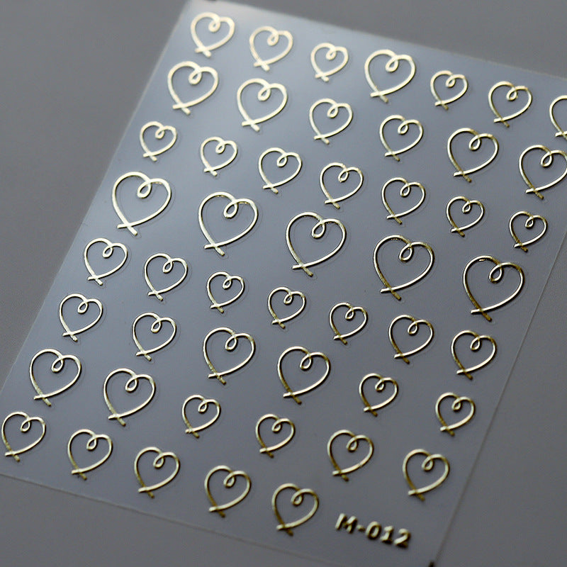 Tensor Nail Art Stickers Metal Colors Love Heart Sticker Decals - Nail MAD