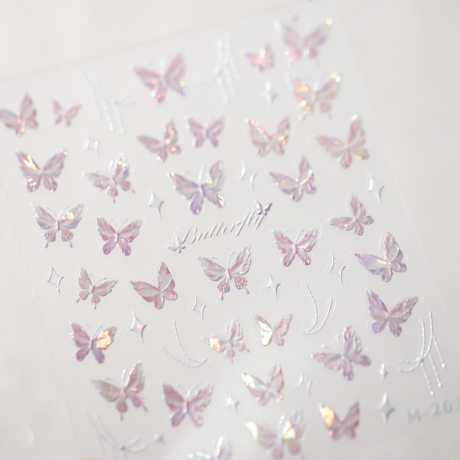 Tensor Nail Art Sticker Embossed Laser Butterfly Sticker M261 - Nail MAD