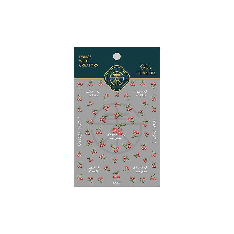 Tensor Nail Art Stickers Cherry Embossed Sticker Decals - Nail MAD