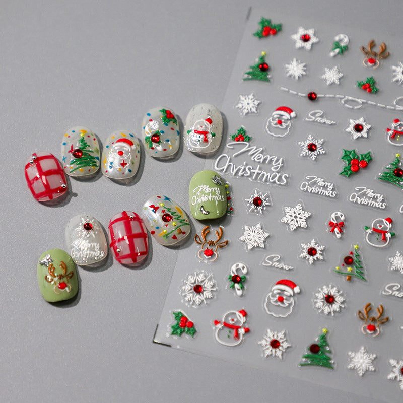 Tensor Nail Stickers Embossed Christmas Santa Claus TL069 - Nail MAD
