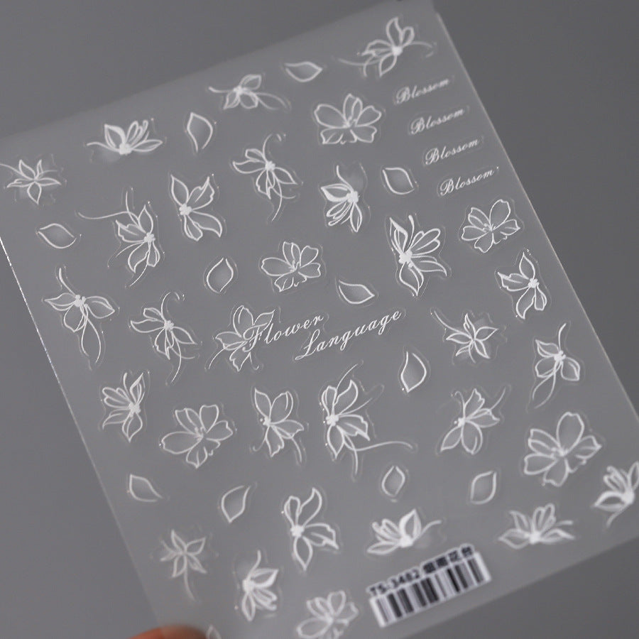 NailMAD Nail Art Stickers Adhesive Slider Embossed Lace Flower Sticker Decals TS3482 - Nail MAD
