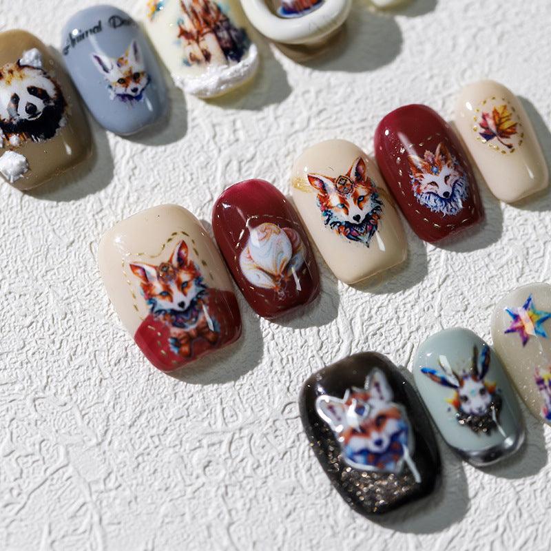 NailMAD Nail Art Stickers Adhesive Slider Embossed Wolf Sticker Decals CP043 - Nail MAD