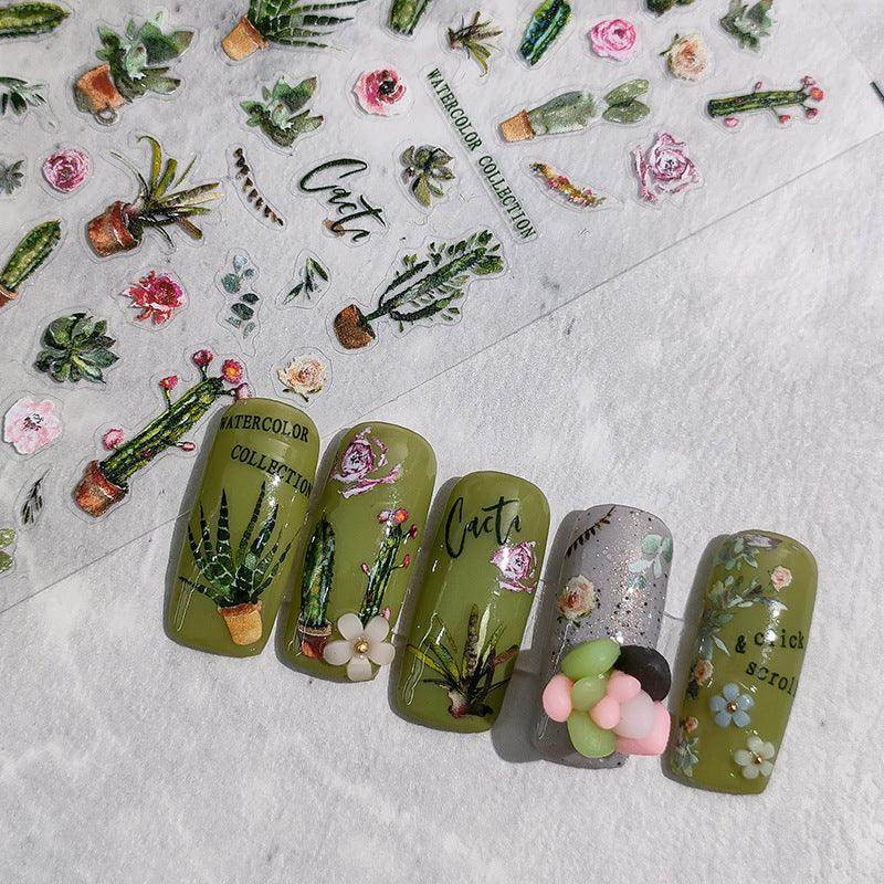 Nail Art Stickers Adhesive Slider Cactus Sticker Decals TS1839 - Nail MAD