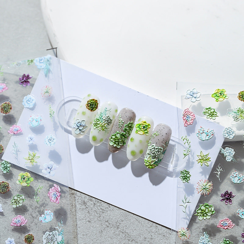 Tensor Nail Art Stickers Succulent Sticker Decals - Nail MAD