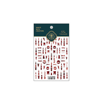 Tensor Nail Art Stickers Embossed Skull Teeth Sticker Decals TS1948 - Nail MAD