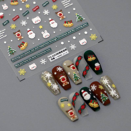 Nail Art Stickers Adhesive Slider Christmas Sticker Decals - Nail MAD