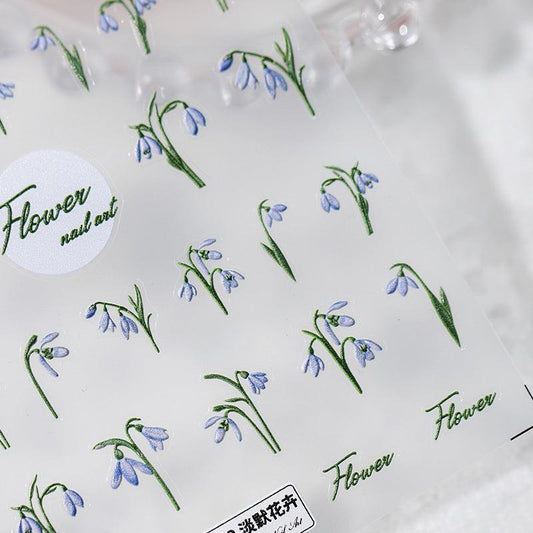 Tensor Nail Art Stickers Purple Flower Sticker Decals - Nail MAD