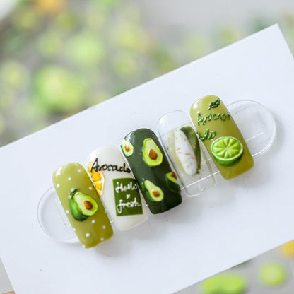 Tensor Nail Art Stickers Avocado Lemon Sticker Decals - Nail MAD