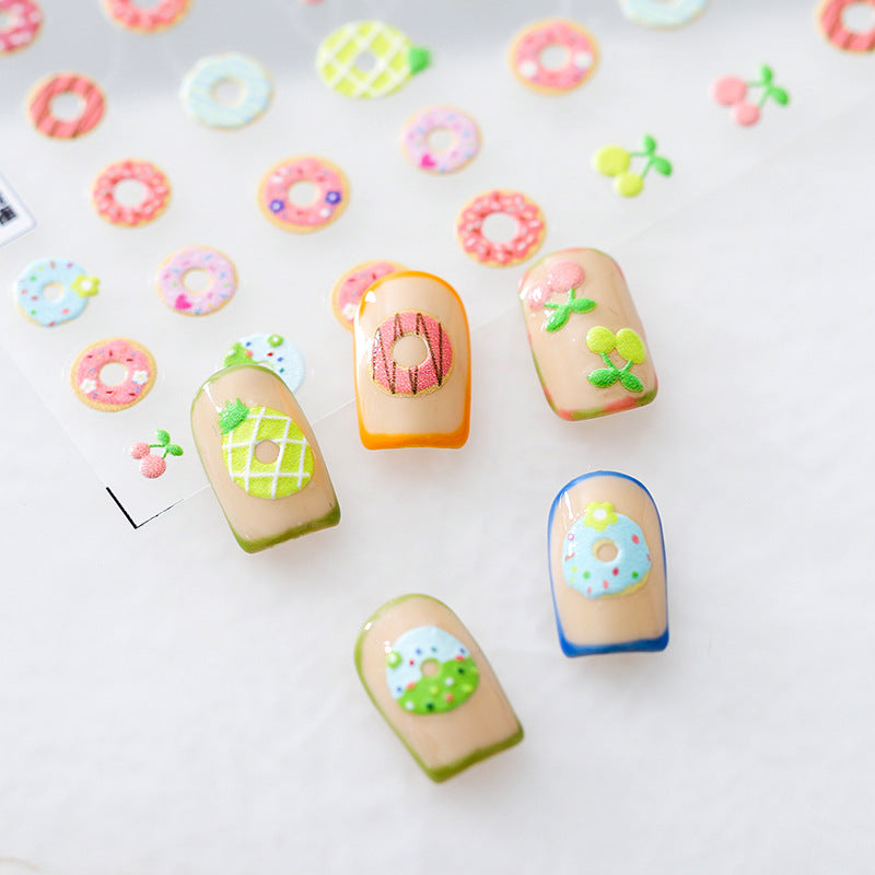 Tensor Nail Sticker Embossed Doughnut Sticker Decals TS829 - Nail MAD