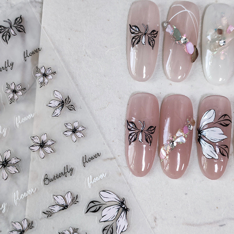 Tensor Nail Art Stickers Flowers Leaf Sticker Decals - Nail MAD