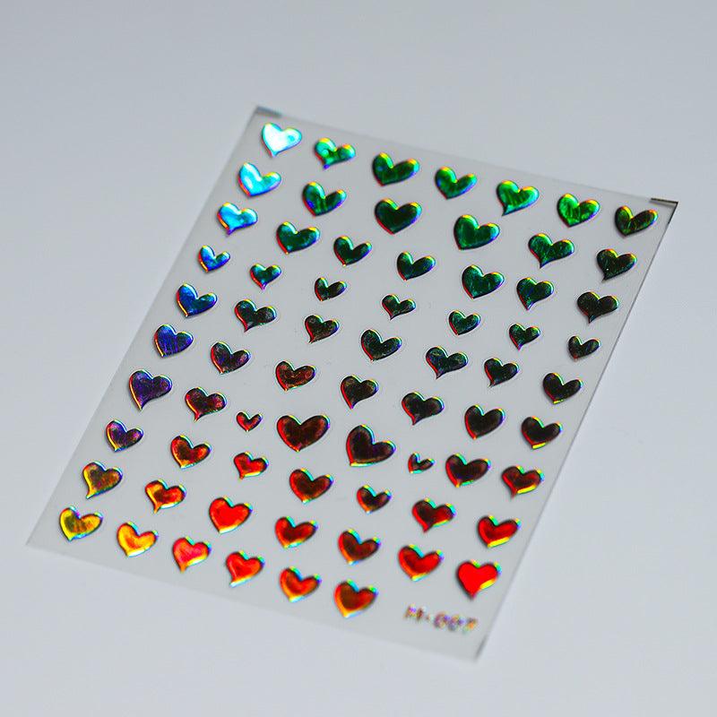 Tensor Nail Art Stickers Metal Colors Love Heart Sticker Decals - Nail MAD