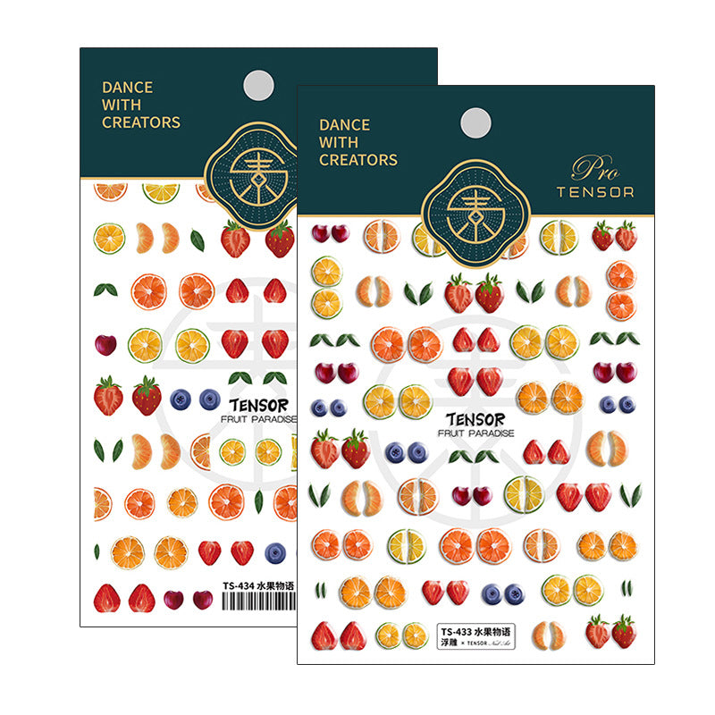 Tensor Nail Sticker Embossed Fruit Sticker Decals TS433 - Nail MAD